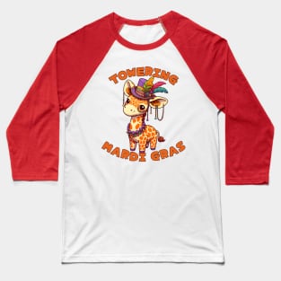 Mardi Gras Giraffe Baseball T-Shirt